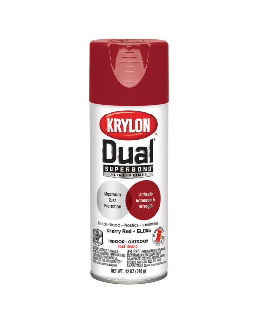 Krylon Spray Paint Dual Cherry Red Gloss 12Oz
