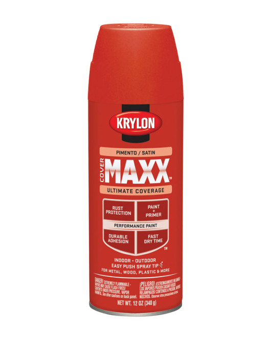 Krylon Spray Paint Covermax Pimento Satn Satin 12Oz