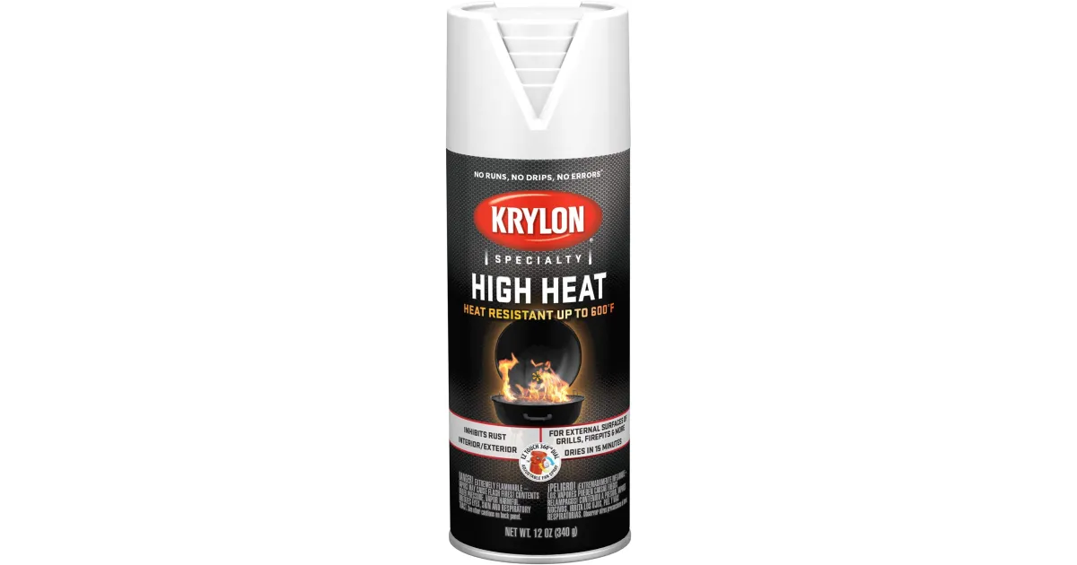 Wht Offset Paint Krylon S/Paint Flt Wht 12Oz High Heat #1665181