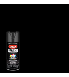 Krylon S/Pnt Fusion Black 12Oz  Gloss Paint &amp; Primer