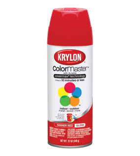 Krylon Spry Pnt &amp; Primer Banner Red 12Oz Colormaster Gloss