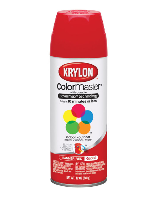 Krylon Spry Pnt & Primer Banner Red 12Oz Colormaster Gloss