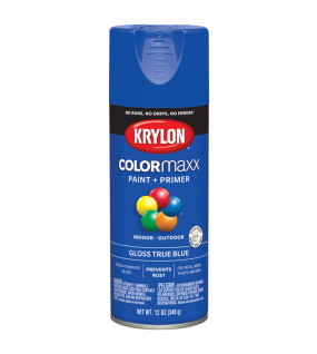 Krylon S/Pnt True Blue 12Oz Gloss Paint &amp; Primer Colormaxx