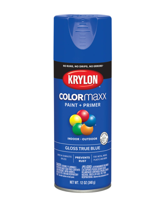 Krylon S/Pnt True Blue 12Oz Gloss Paint & Primer Colormaxx