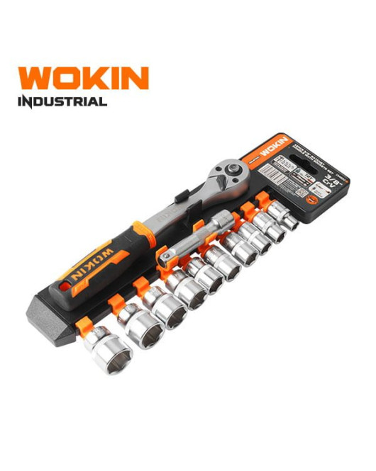 Wokin Socket Set 3/8"Dr Set 12Pcw/Ratchet Hdl & Ex
