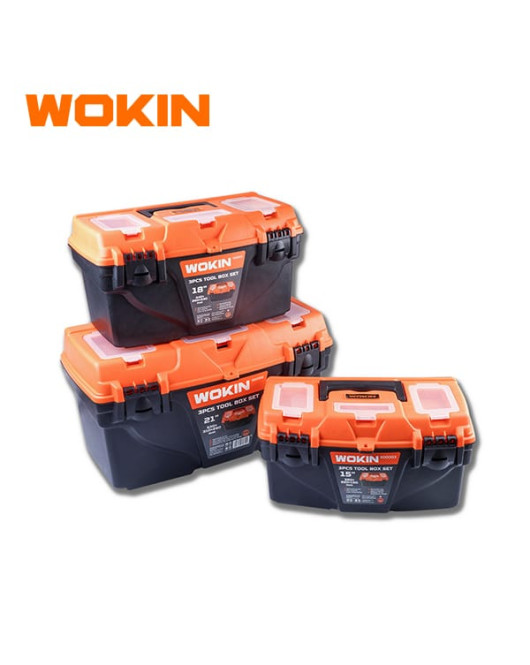 Wokin Tool Box 3Pc Set 15", 18" & 21"W Plastic